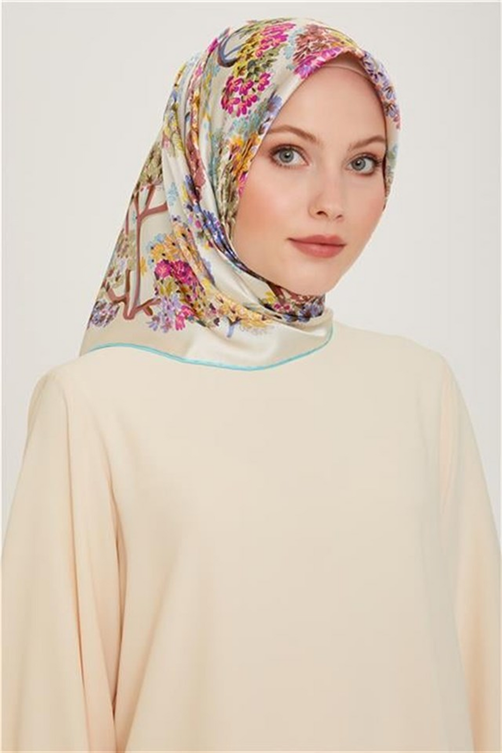 Armine 24 Winter Silk Scarf-31 Aquamarine