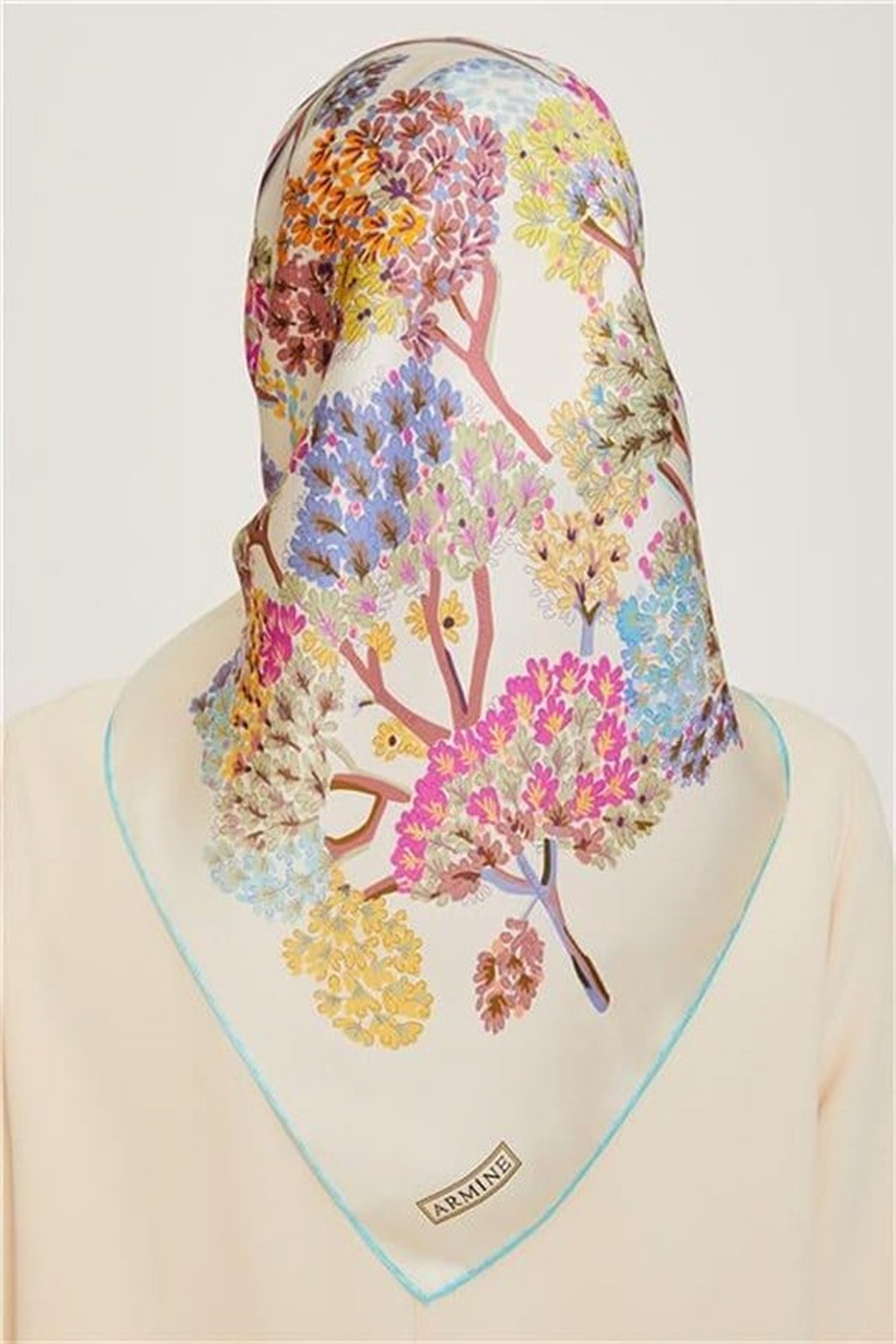 Armine 24 Winter Silk Scarf-31 Aquamarine