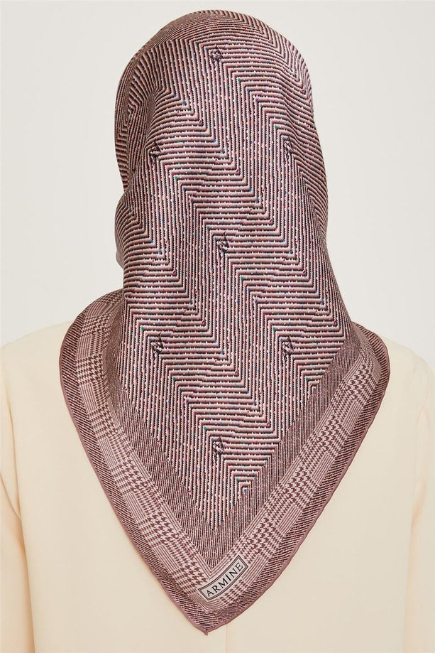 Armine 24 Kış İpek Eşarp-4 Gül Kurusu