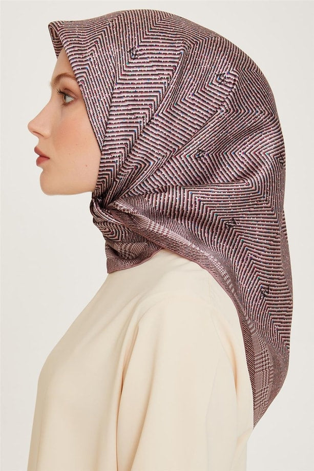 Armine 24 Kış İpek Eşarp-4 Gül Kurusu