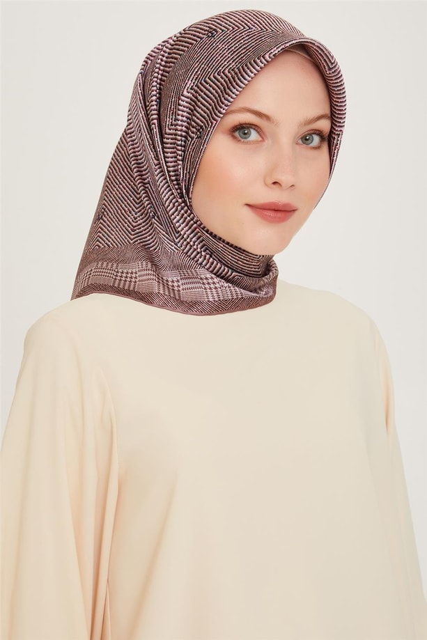 Armine 24 Kış İpek Eşarp-4 Gül Kurusu