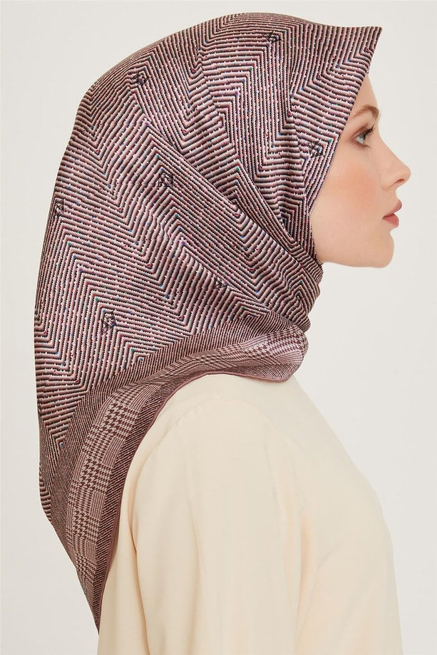 Armine 24 Kış İpek Eşarp-4 Gül Kurusu