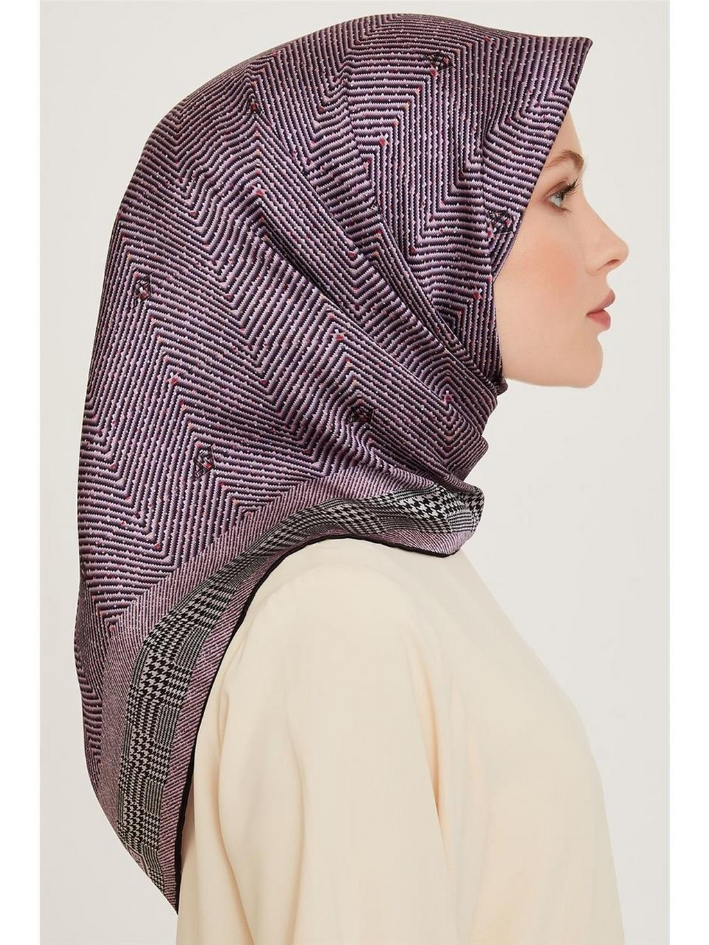 Armine 24 Winter Silk Scarf-4 Purple