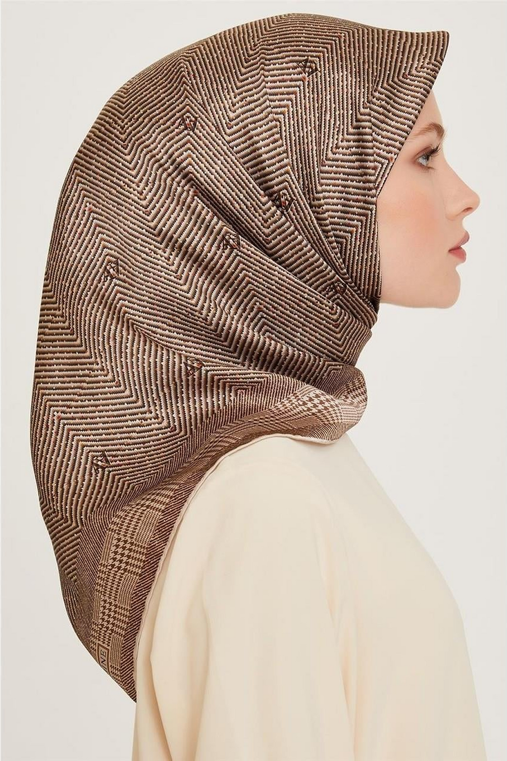 Armine 24 Winter Silk Scarf-4 Mink