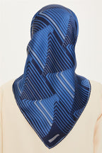 Armine 24 Kış İpek Eşarp-5 Gece Mavisi