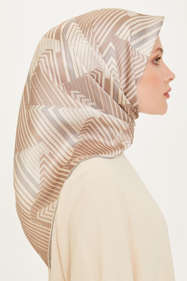 Armine 24 Kış İpek Eşarp-5 Krem