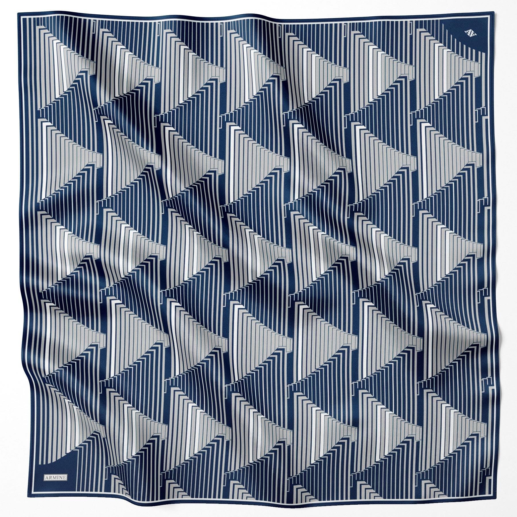 Armine 24 Kış İpek Eşarp-5 Lacivert