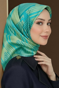 Armine 24 Kış İpek Eşarp-5 Yeşil
