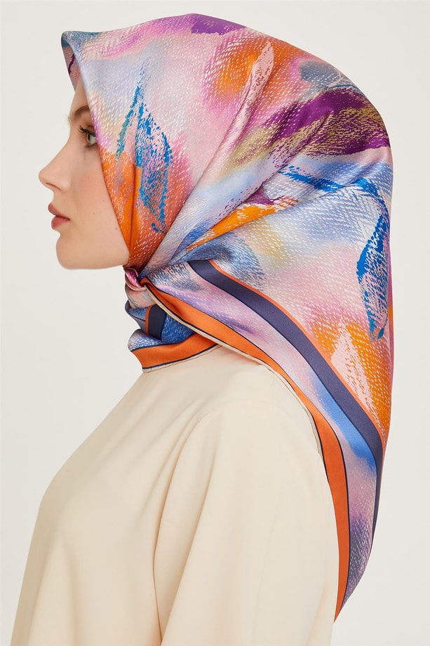 Armine 24 Kış İpek Eşarp-7 Mandalin