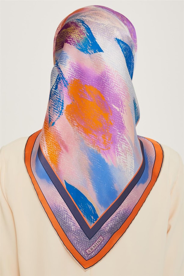 Armine 24 Kış İpek Eşarp-7 Mandalin