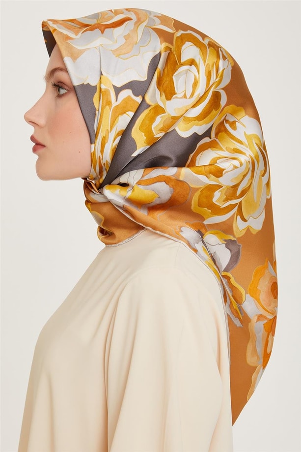 Armine 24 Kış İpek Eşarp-8 Gold