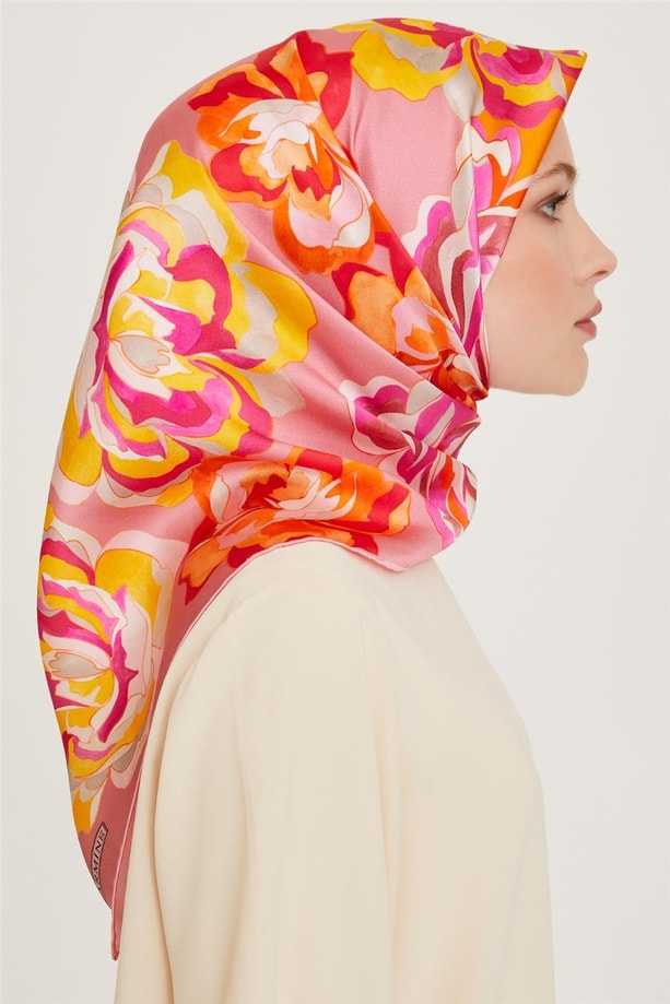 Armine 24 Kış İpek Eşarp-8 Pembe
