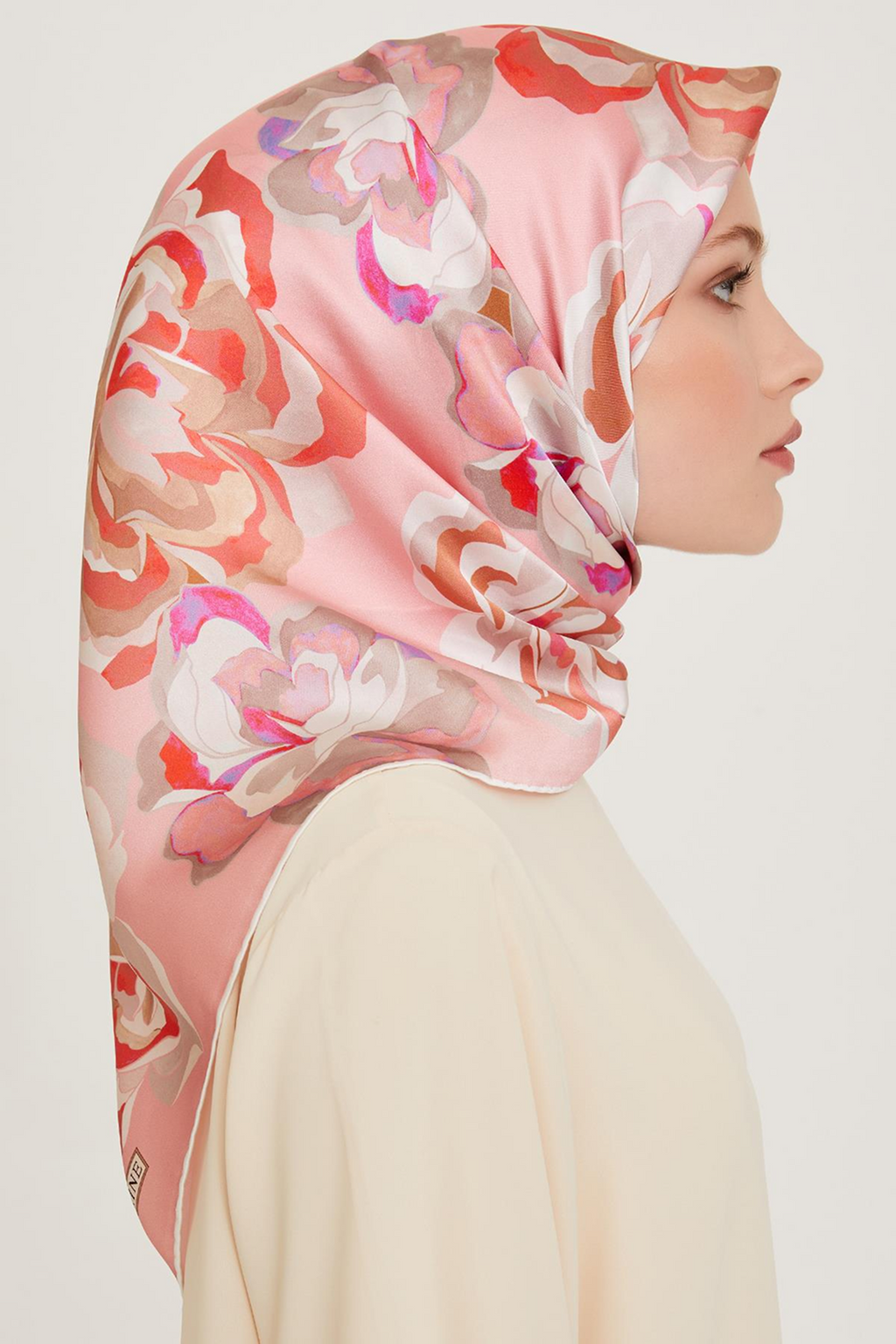 Armine 24 Winter Silk Scarf-8 Powder