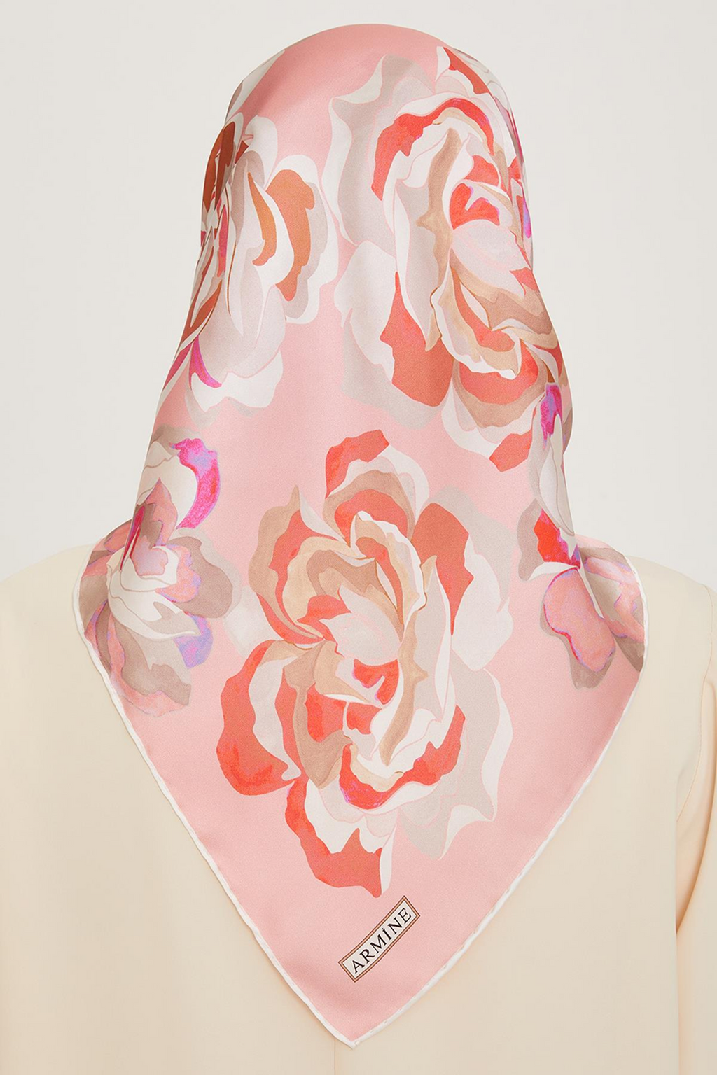 Armine 24 Winter Silk Scarf-8 Powder