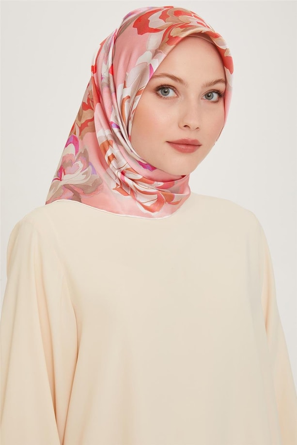 Armine 24 Kış İpek Eşarp-8 Pudra