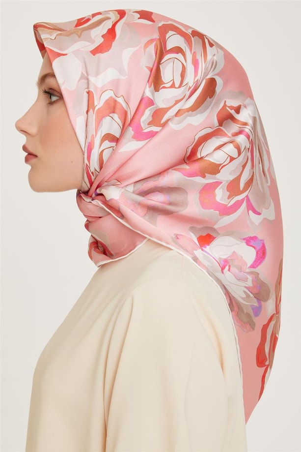 Armine 24 Kış İpek Eşarp-8 Pudra