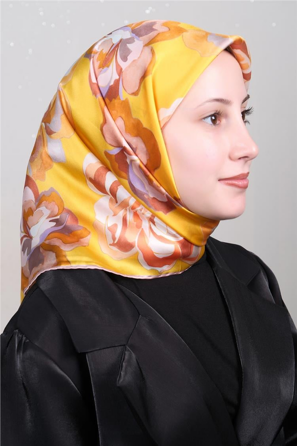 Armine 24 Winter Silk Scarf-8 Yellow
