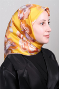 Armine 24 Winter Silk Scarf-8 Yellow