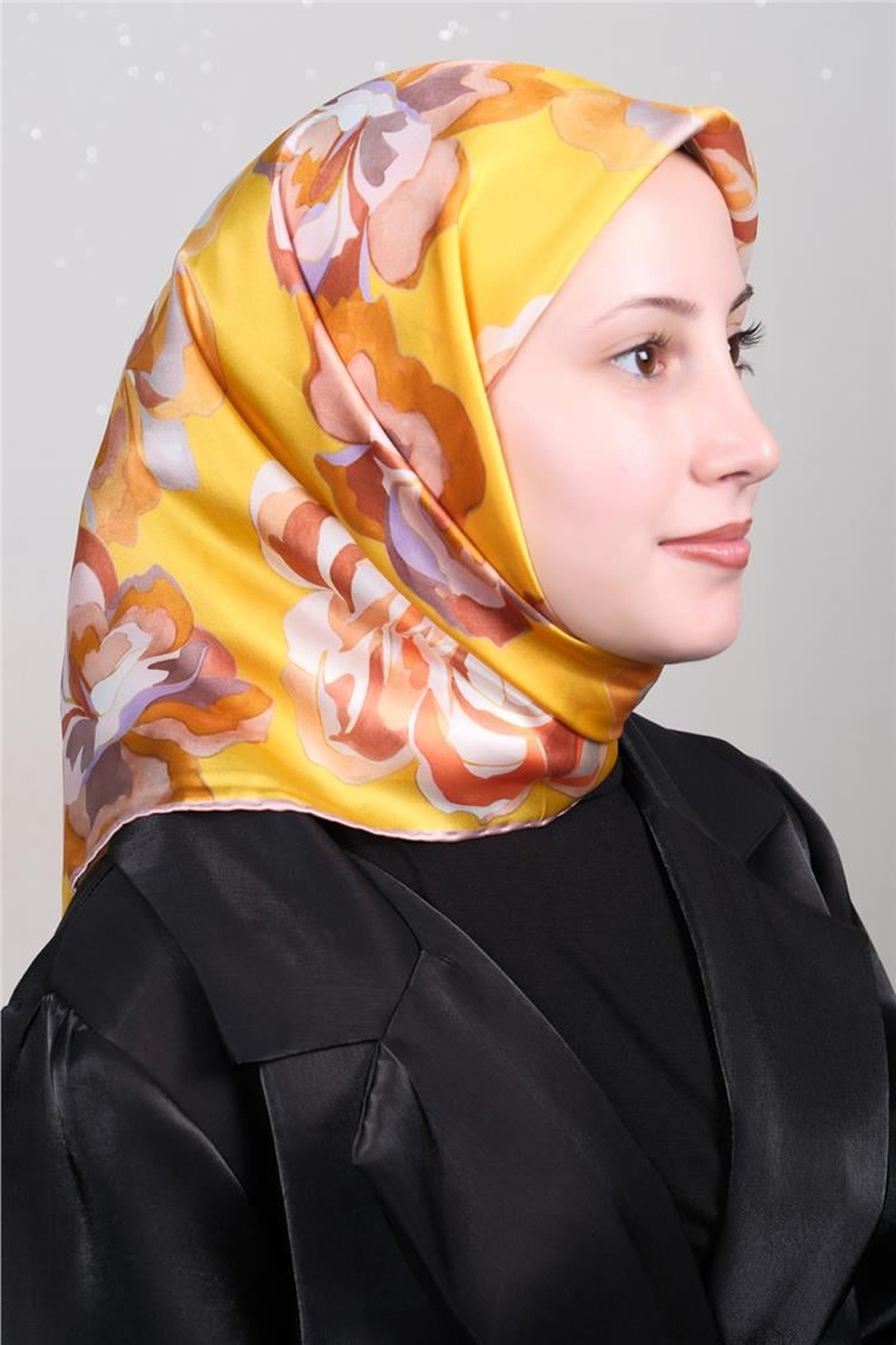 Armine 24 Kış İpek Eşarp-8 Sarı