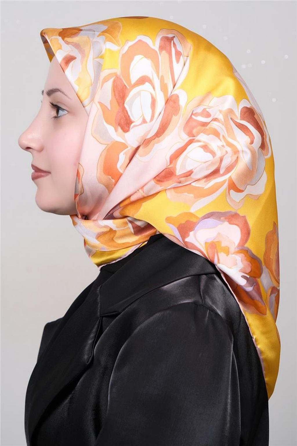 Armine 24 Winter Silk Scarf-8 Yellow
