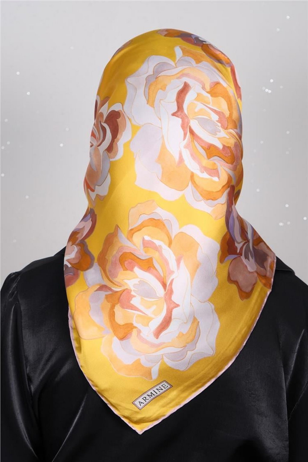 Armine 24 Winter Silk Scarf-8 Yellow