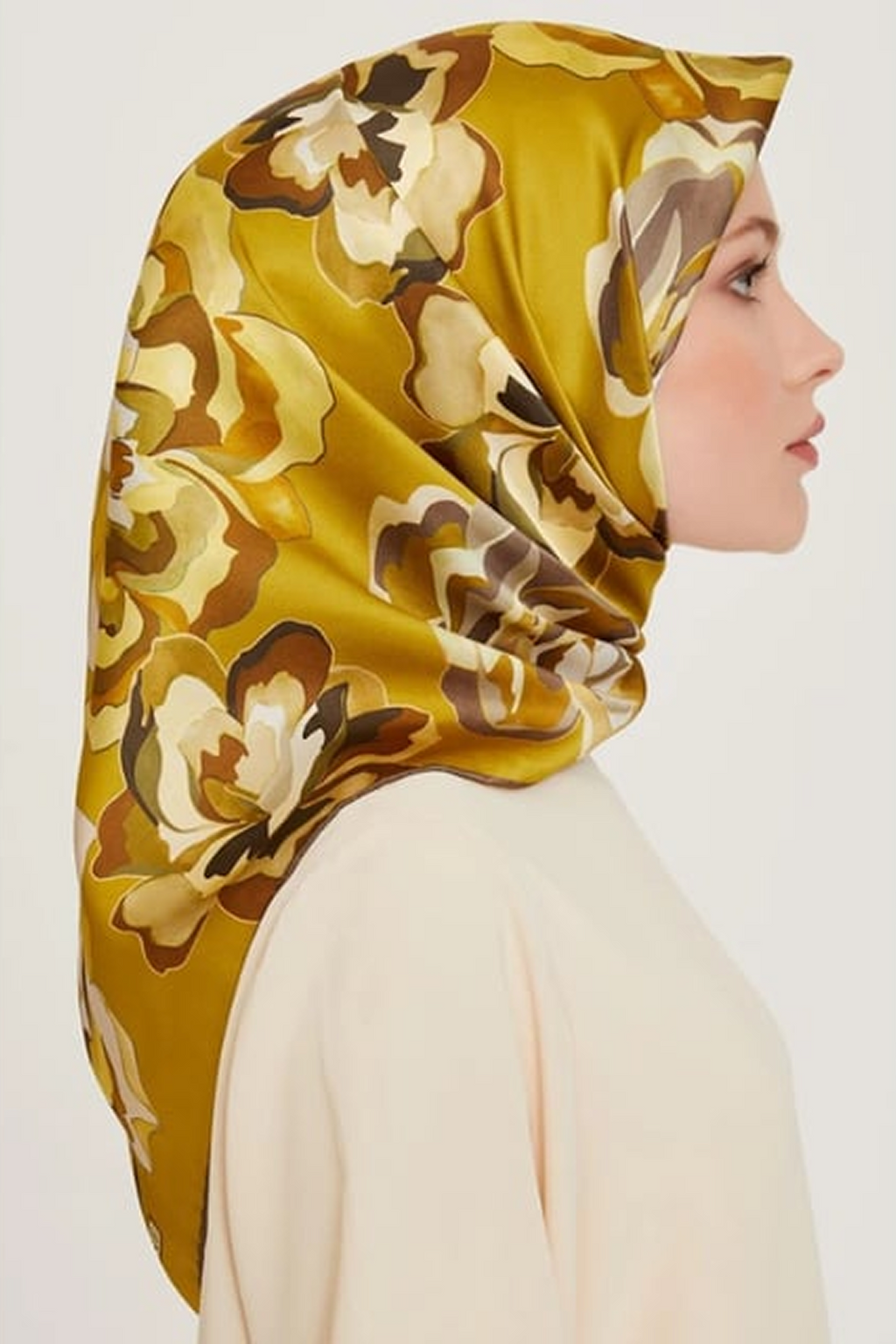Armine 24 Winter Silk Scarf - 8 Oil Green