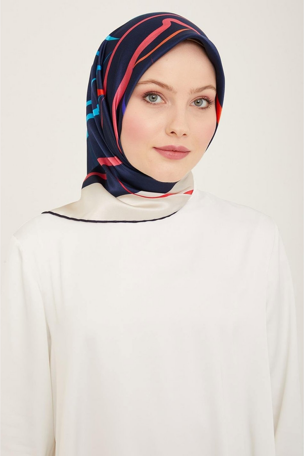 Armine 24yaz İpek Eşarp-1 Lacivert
