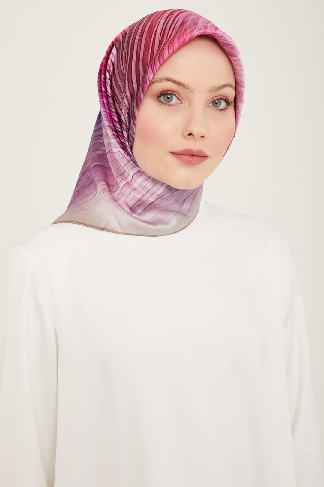 Armine 24yaz İpek Eşarp-13 Fuşya