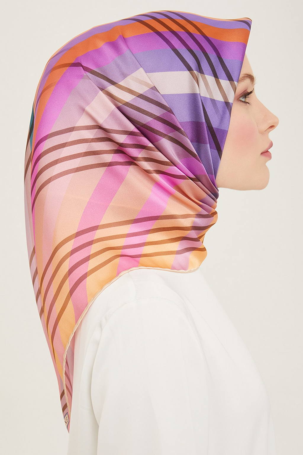 Armine 24Summer Silk Scarf-14 Pink