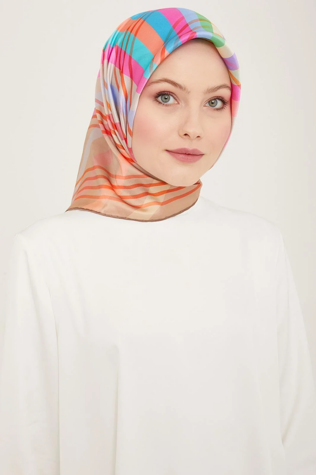 Armine 24summer Silk Scarf-14 Mink