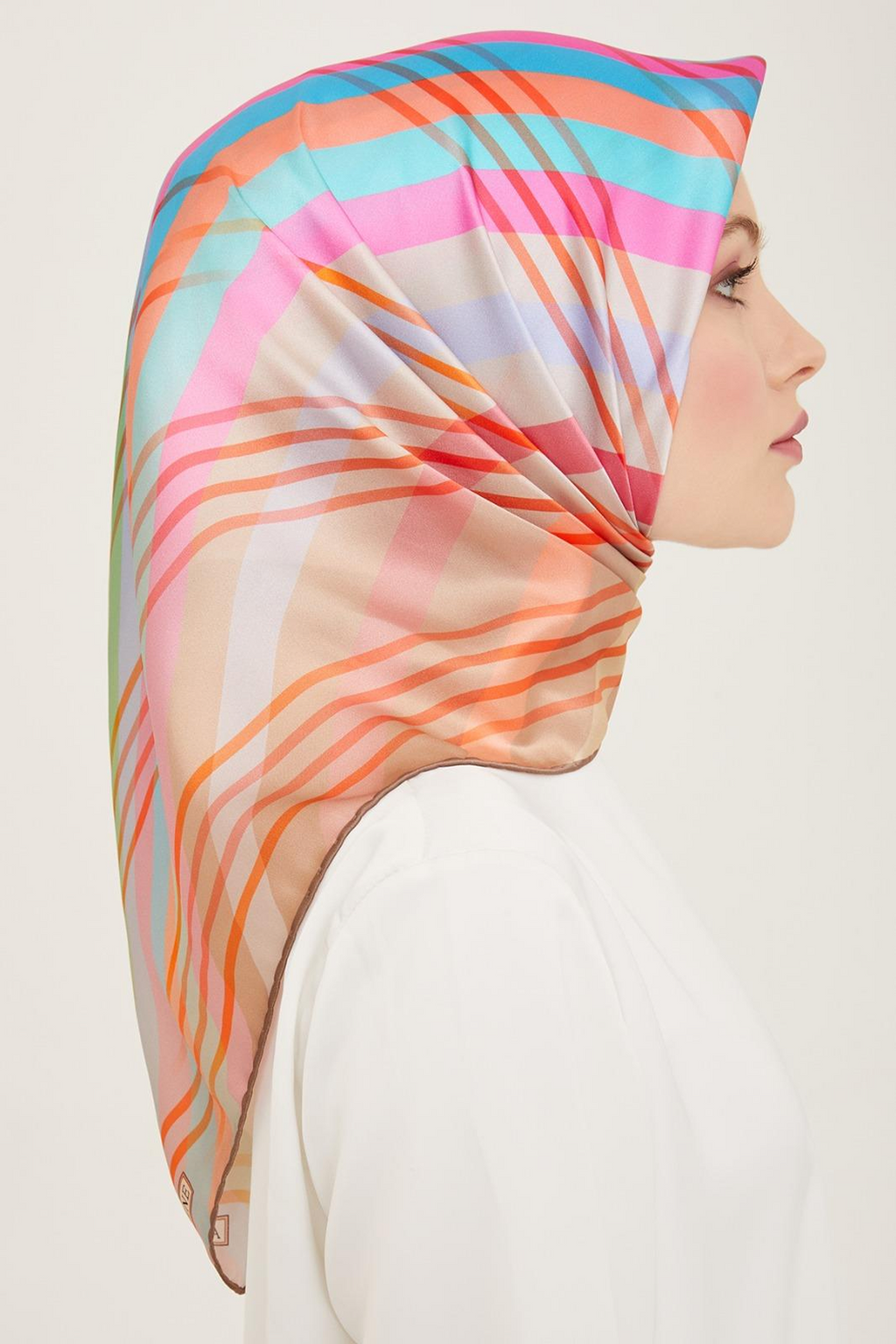 Armine 24summer Silk Scarf-14 Mink