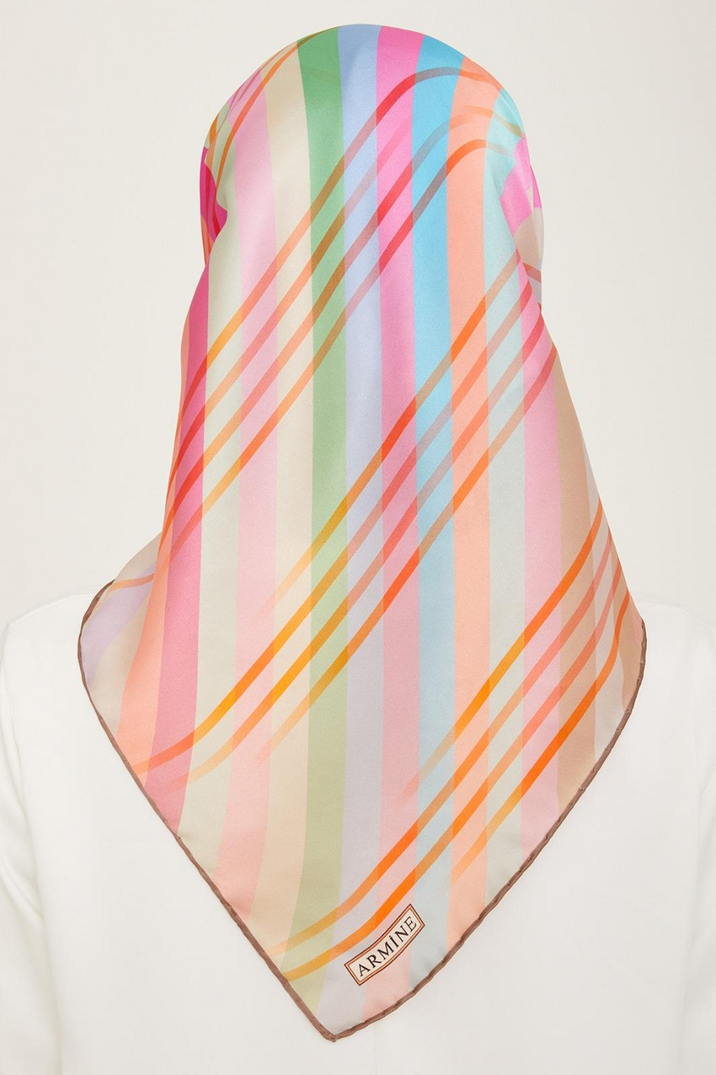 Armine 24summer Silk Scarf-14 Mink