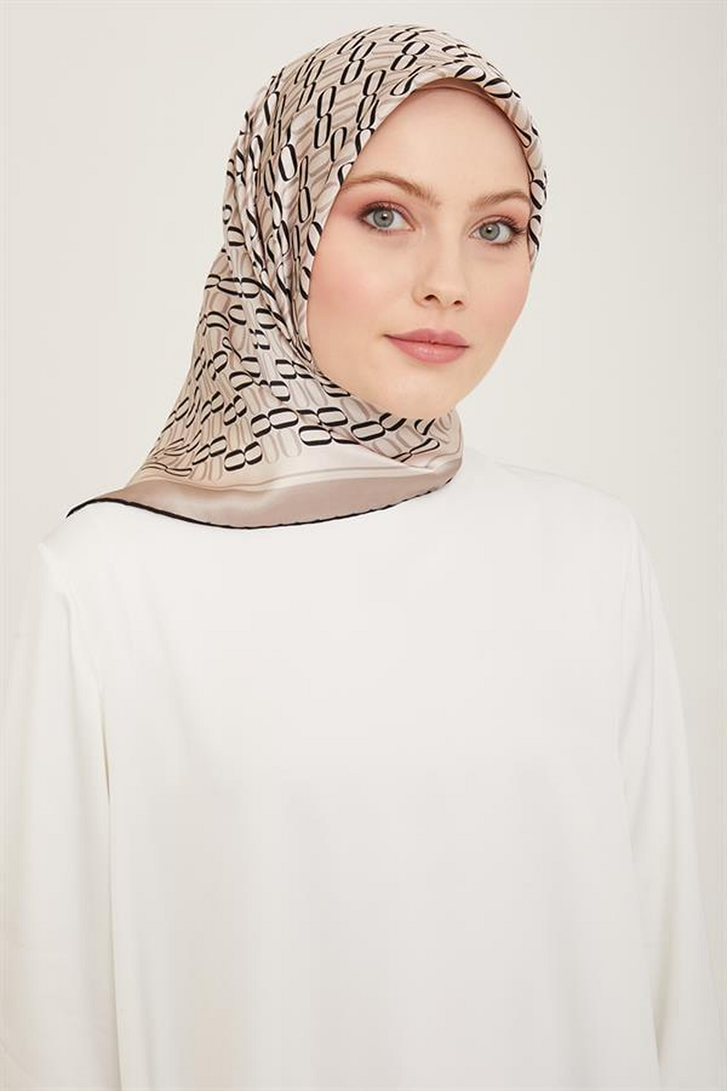Armine 24Summer Silk Scarf-15 Silver