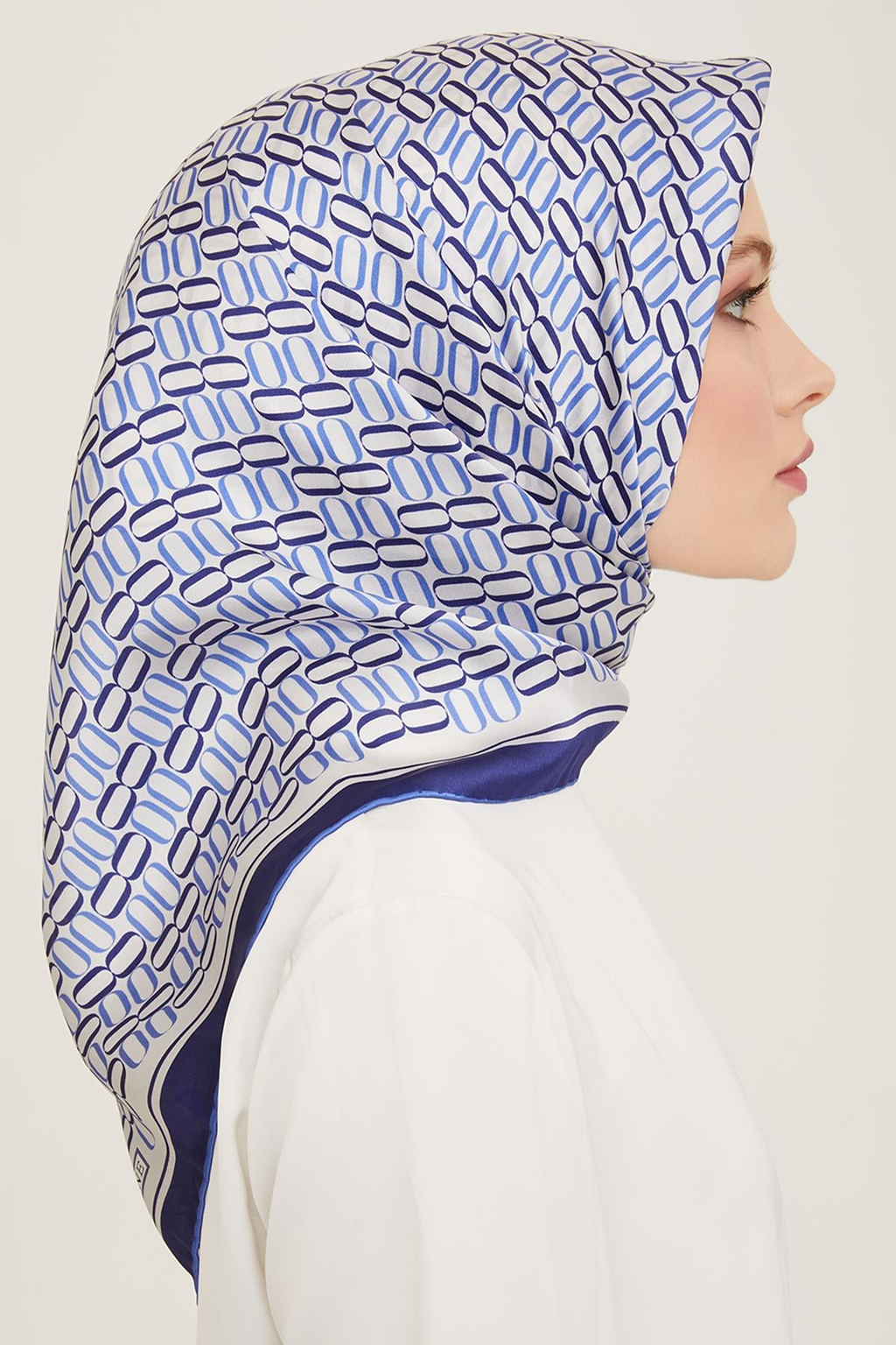 Armine 24yaz İpek Eşarp-15 Lacivert