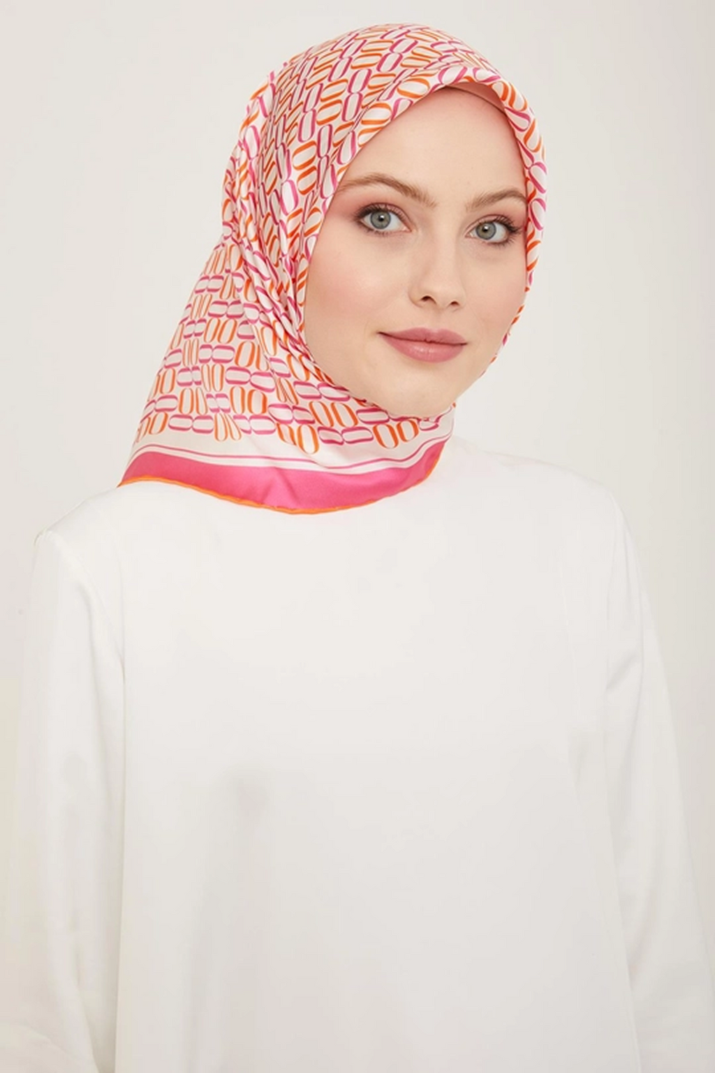 Armine 24Summer Silk Scarf-15 Pink