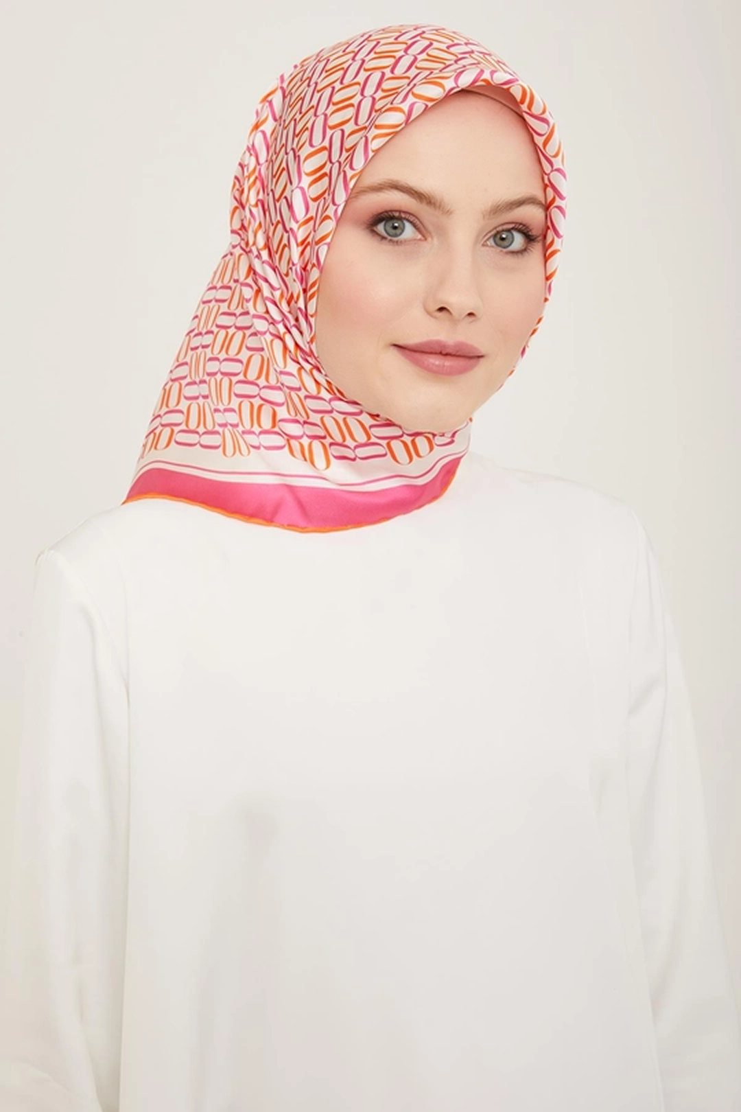 Armine 24Summer Silk Scarf-15 Pink