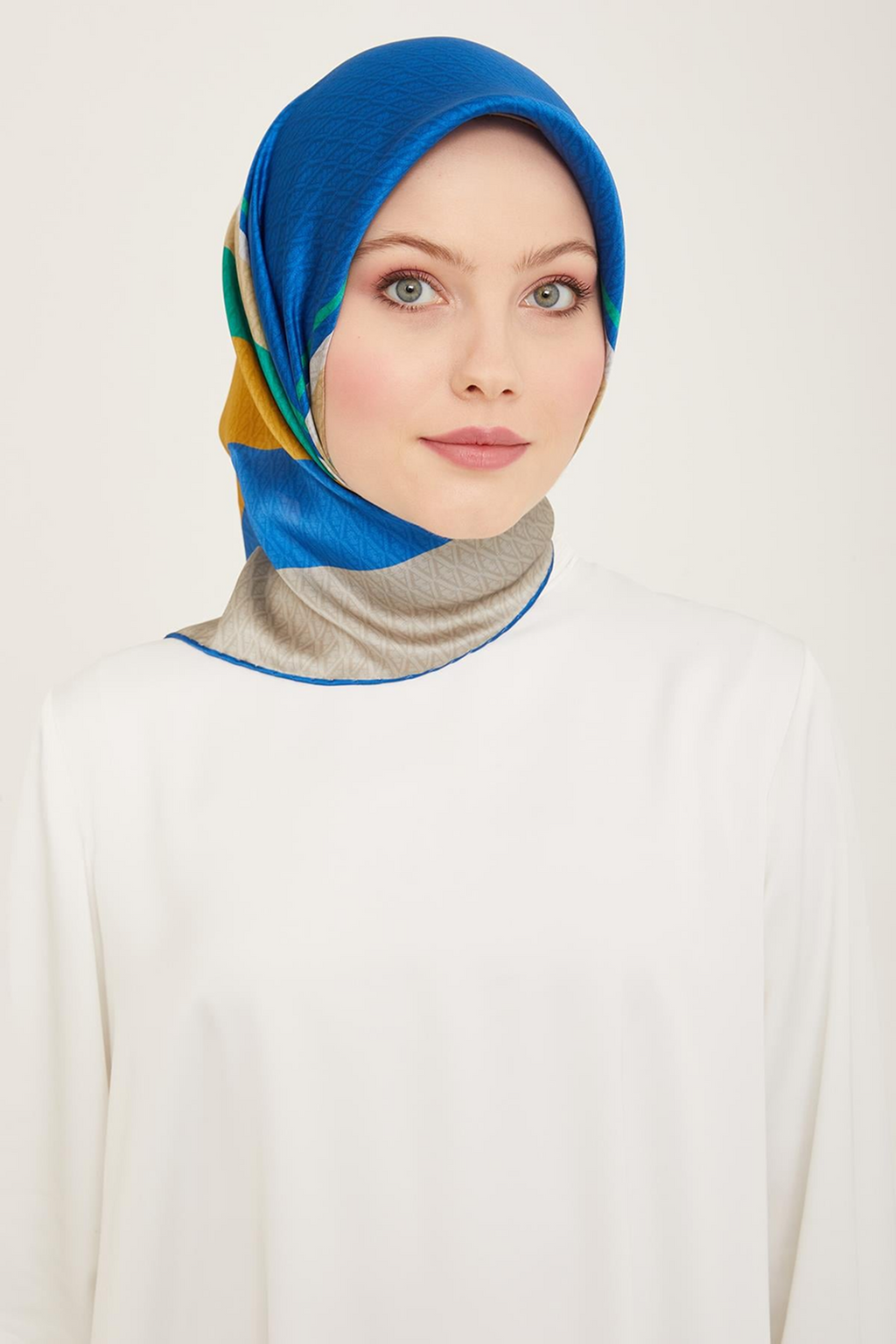 Armine 24summer Silk Scarf-16 Navy