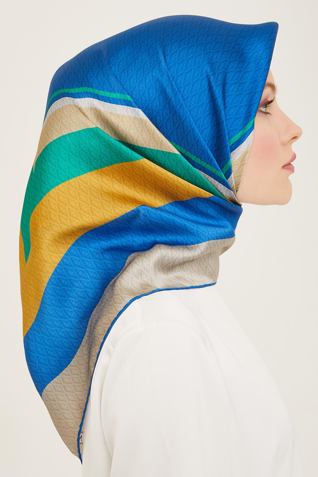 Armine 24summer Silk Scarf-16 Navy