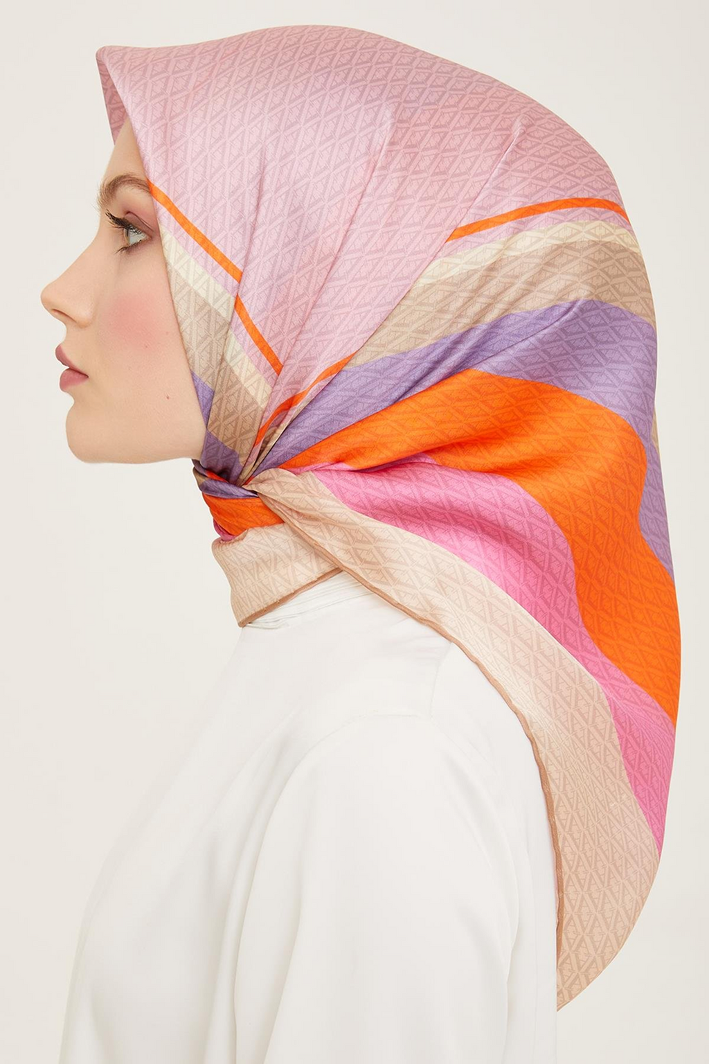 Armine 24yaz İpek Eşarp-16 Pembe
