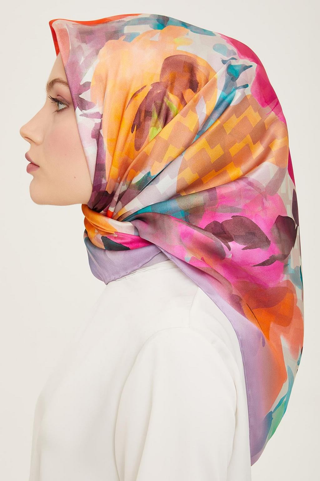 Armine 24Summer Silk Scarf-17 Purple