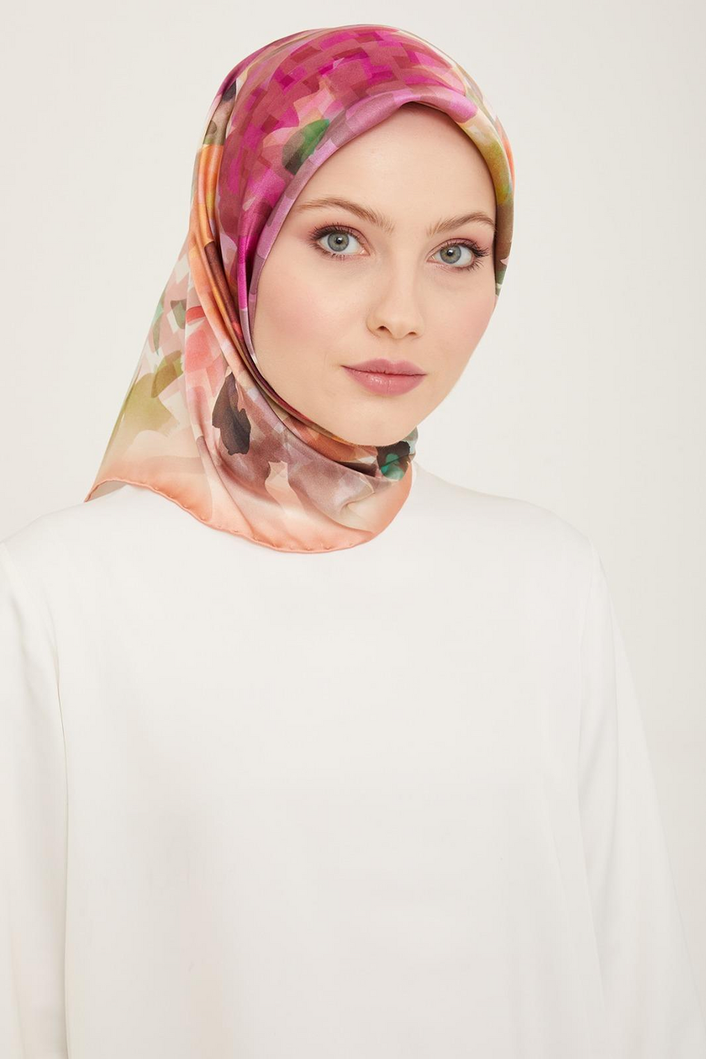 Armine 24yaz İpek Eşarp-17 Pembe