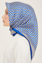 Armine 24yaz İpek Eşarp-20 Saks Mavisi