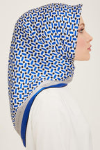 Armine 24yaz İpek Eşarp-20 Saks Mavisi