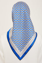 Armine 24yaz İpek Eşarp-20 Saks Mavisi