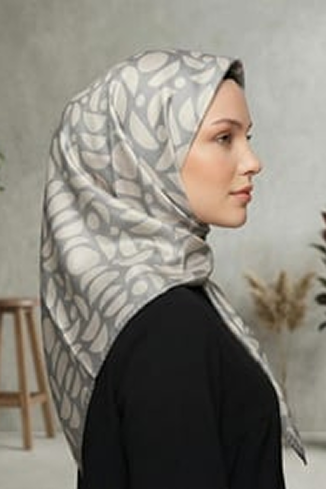 Armine 24yaz İpek Eşarp-23 Gri