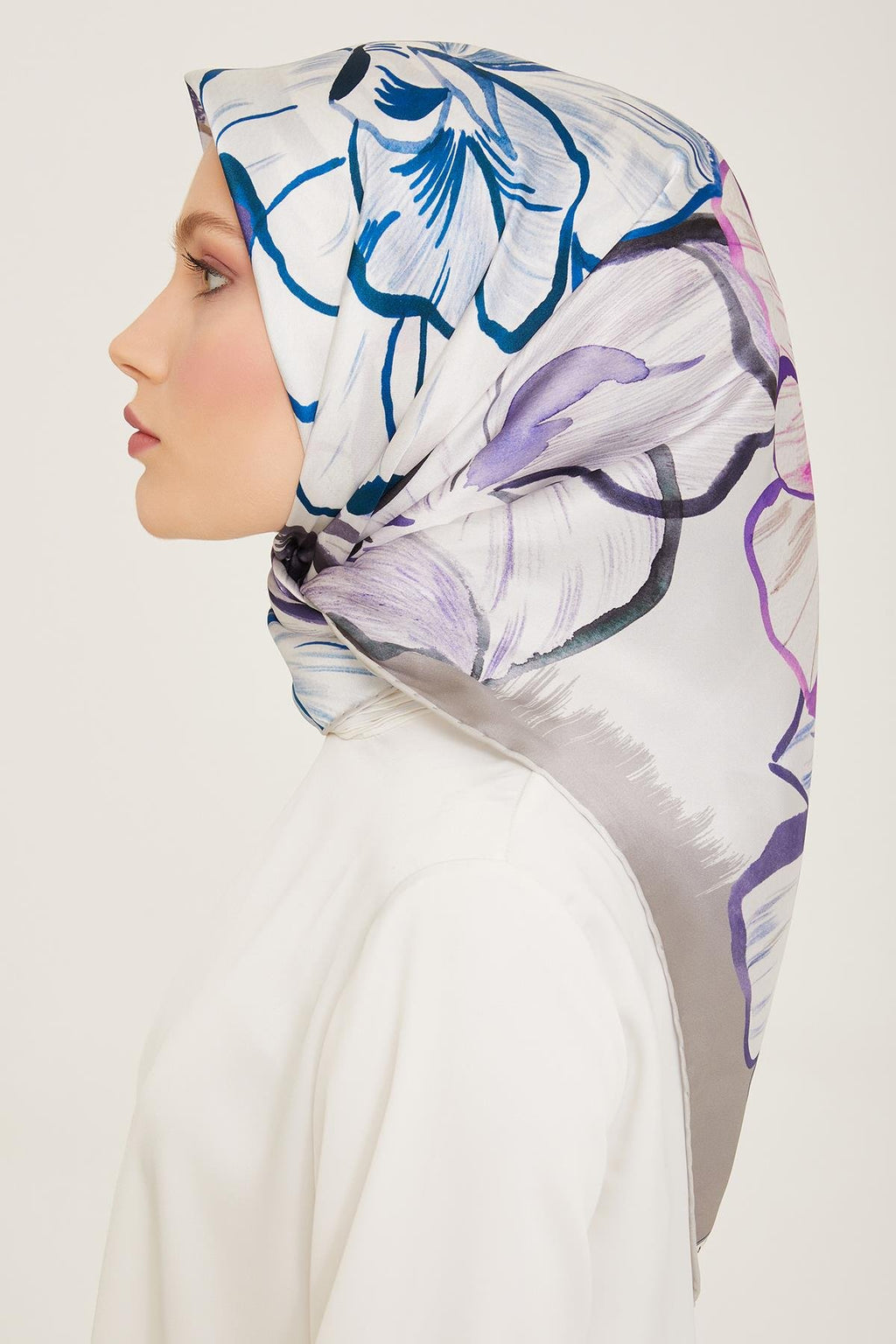 Armine 24yaz İpek Eşarp-27 Gri