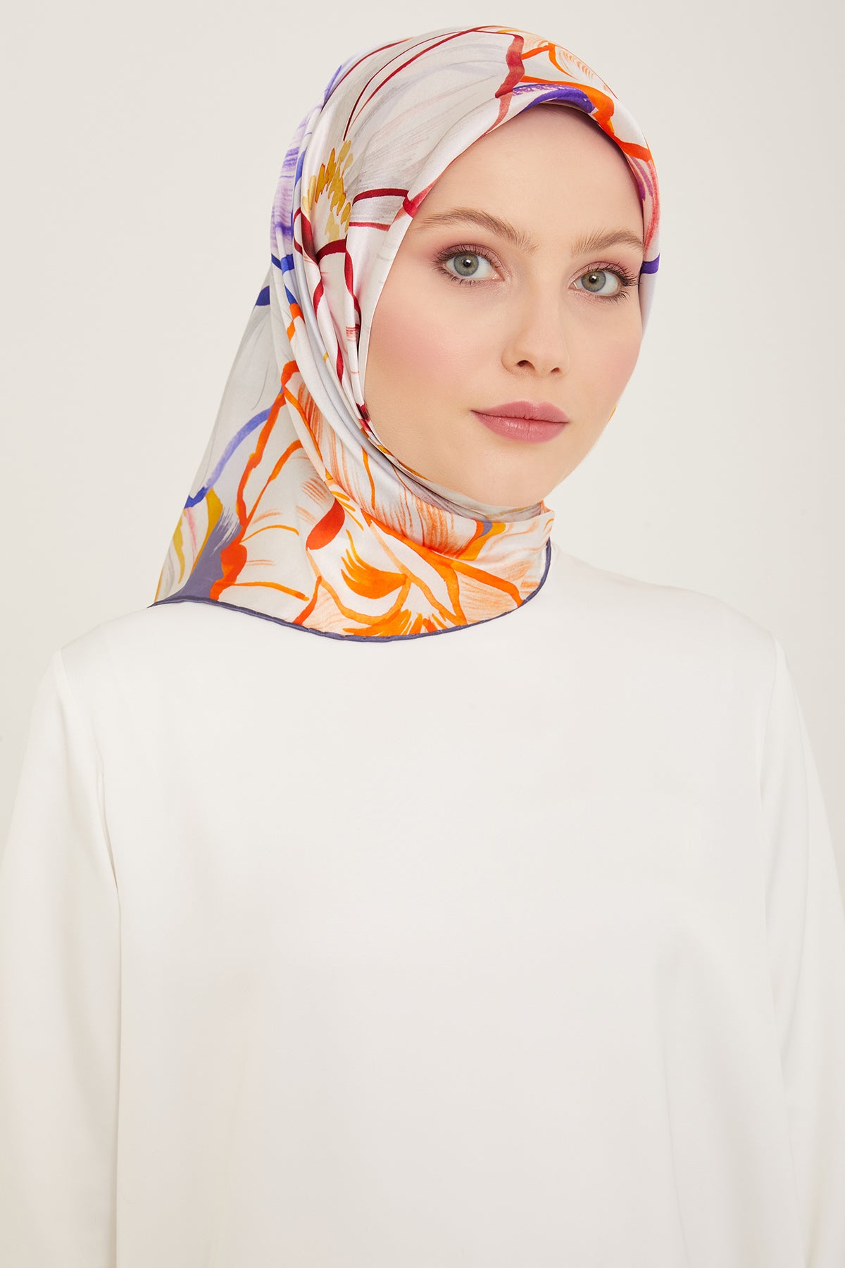 Armine 24yaz İpek Eşarp-27 Lila