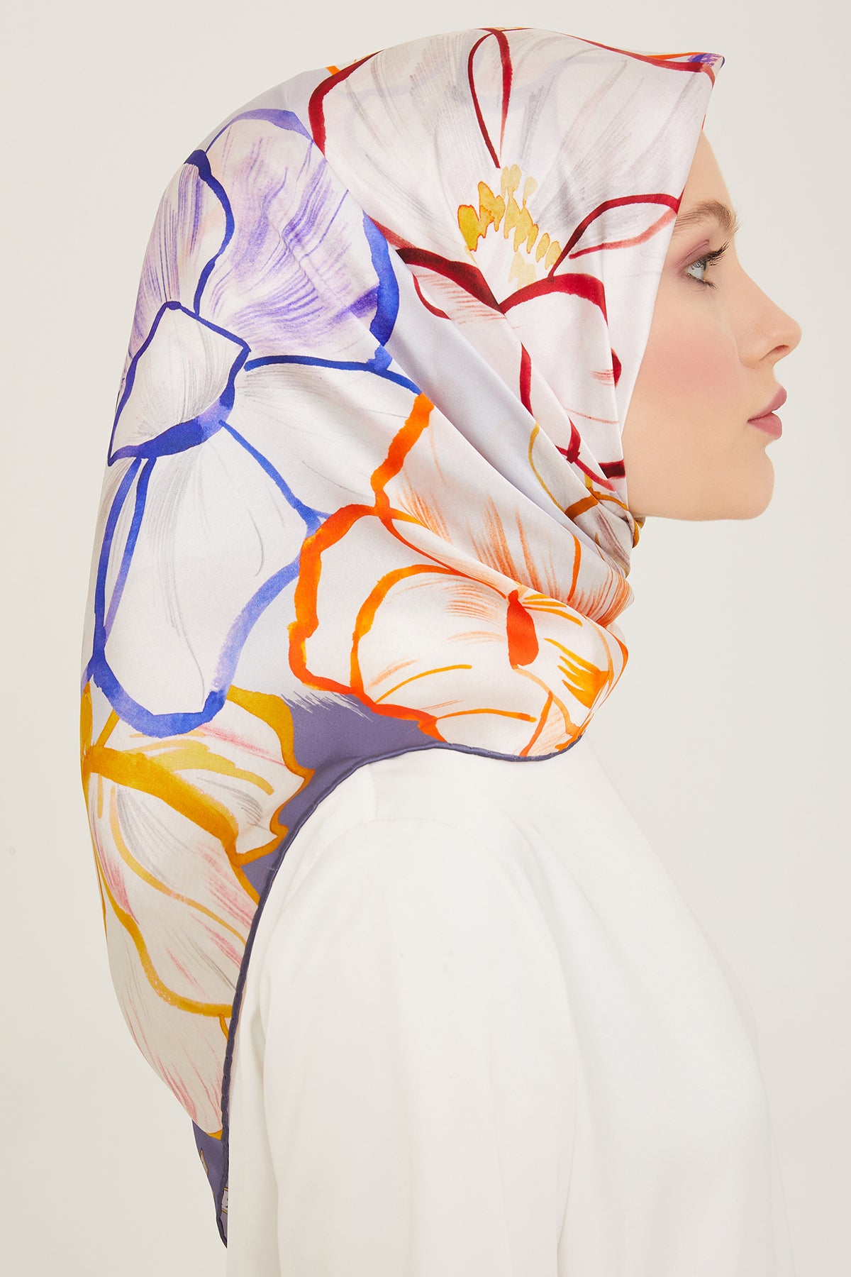 Armine 24yaz İpek Eşarp-27 Lila