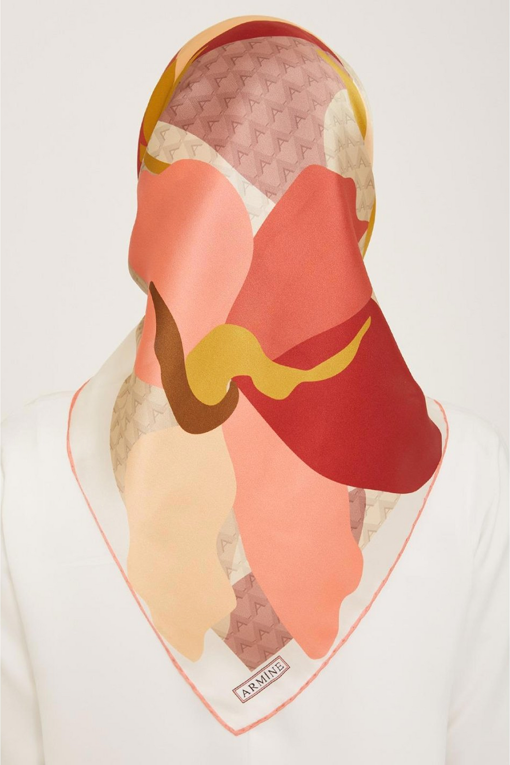Armine 24summer Silk Scarf-28 Coral
