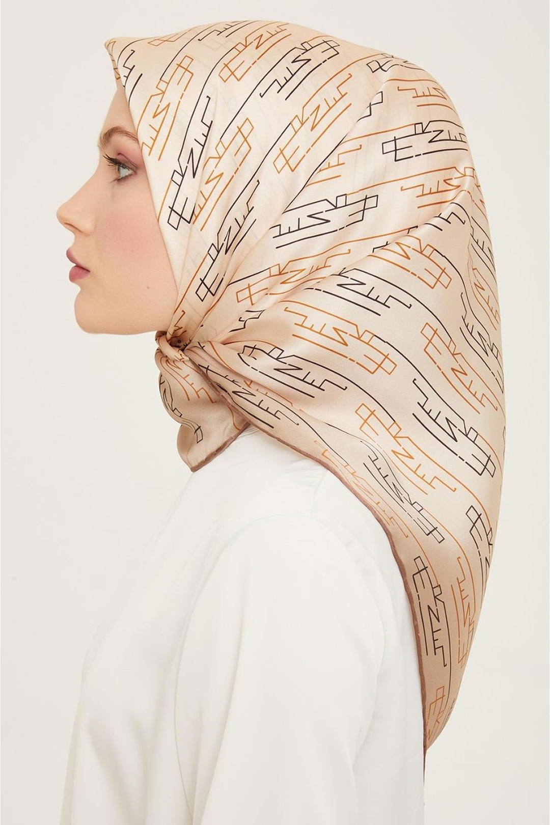Armine 24summer Silk Scarf-32 Camel